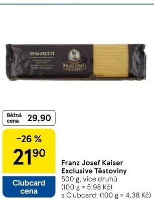 Těstoviny semolinové Exclusive Franz Josef Kaiser