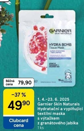 Textilní pleťová maska Garnier