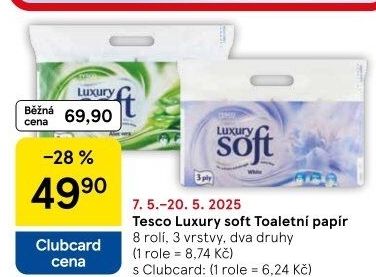Toaletní papír 3vrstvý Luxury Tesco