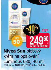 Krém pleťový na opalování OF 50 Luminous 630 Nivea Sun