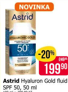 Pleťový Fluid Hyaluron Gold SPF 50 Astrid