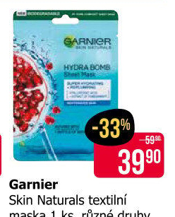 Textilní pleťová maska Garnier