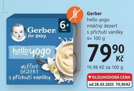 Dezert mléčný dětský Gerber Natural for Baby