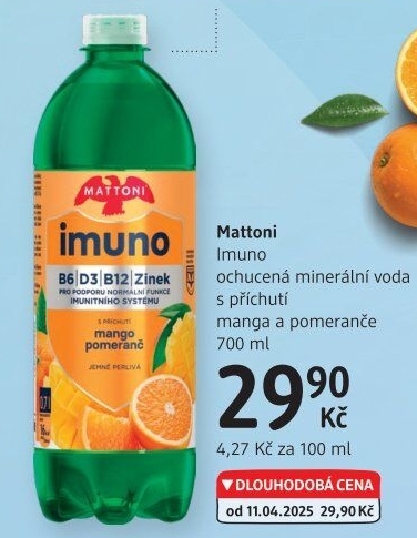 Ochucená voda Mattoni Imuno