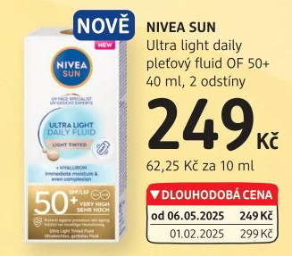 Pleťový krém Daily Fluid OF 50+ Ultra light daily Nivea Sun