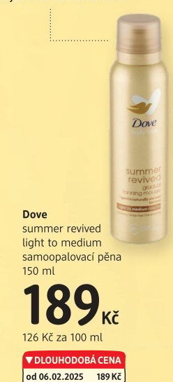 Samoopalovací pěna Derma Summer Medium Dove