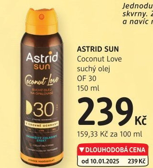 Suchý olej na opalování ve spreji OF 30 Astrid Sun