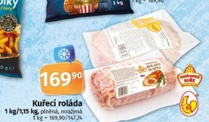 Kuřecí plněná roláda mražená Vodňanské kuře