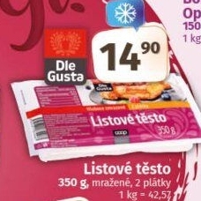 Těsto listové mražené Dle Gusta