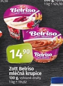 Mléčná krupice Belriso Zott