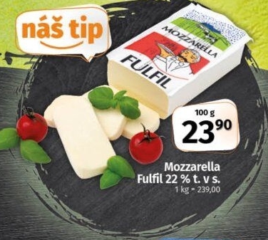 Sýr Mozzarella cihla Filfil