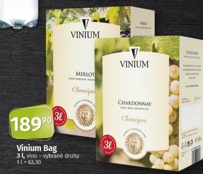 Víno Vinium Velké Pavlovice - bag in box