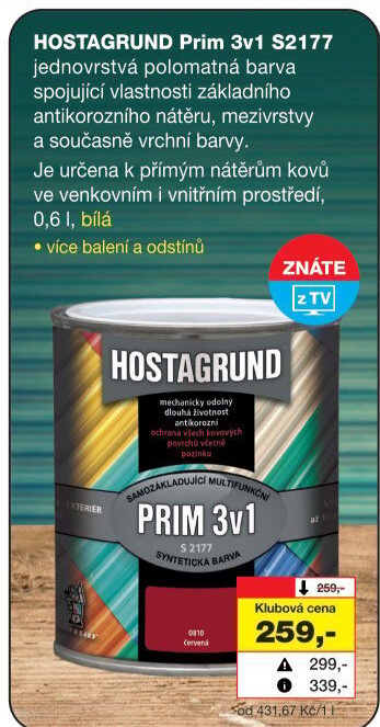 Barva na kov Prim 3v1 Hostagrund