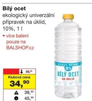 Bílý ocet na úklid 10% Beohemija