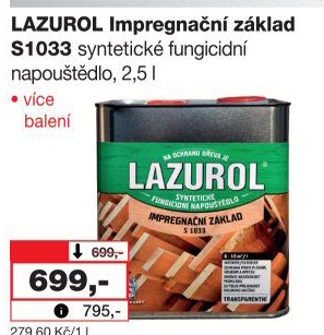 Impregnační základ na dřevo Lazurol