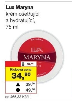 Krém ošetřující hydratační Lux Maryna