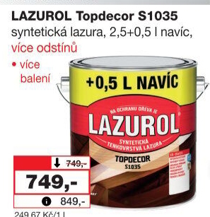 Lazura na dřevo Topdecor Lazurol