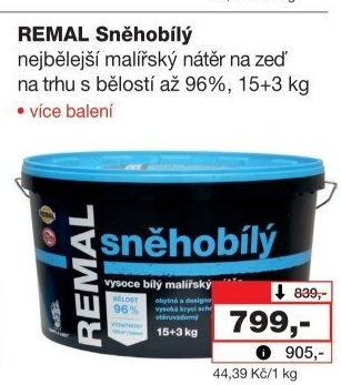 Malířský nátěr Sněhobílý Remal