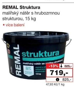 Malířský nátěr Struktura Remal