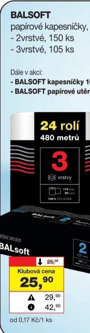 Papírové kapesníčky 2vrstvé BALsoft - box