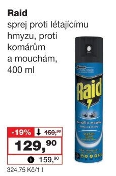 Přípravek proti létajícímu hmyzu sprej Raid
