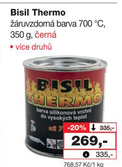 Silikonová vrchní barva Thermo Bisil
