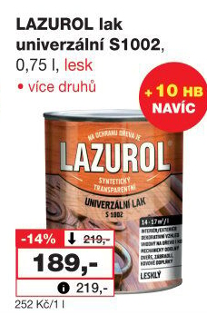 Univerzální lak na kov a dřevo Lesk Lazurol