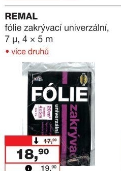 Zakrývací fólie Remal