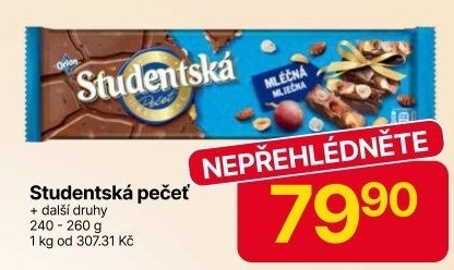 Čokoláda Studentská pečeť Orion