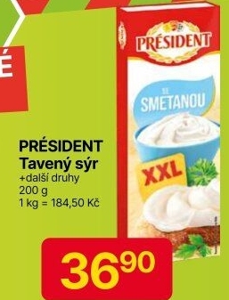 Tavené sýry Président
