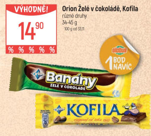 Tyčinky ovocné v čokoládě Orion
