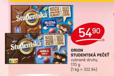 Čokoláda Studentská pečeť Orion