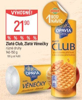 Sušenky Zlaté Club Opavia
