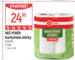 Utěrky kuchyňské 3vrstvé Váš Výběr