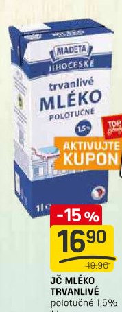Mléko trvanlivé Jihočeské Madeta - 1,5% polotučné