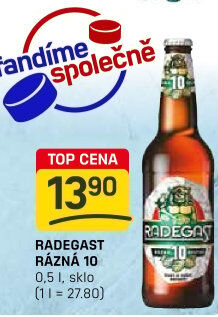 Pivo světlé výčepní Rázná 10° Radegast