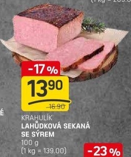 Sekaná lahůdková se sýrem Krahulík