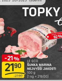 Šunka Marina nejvyšší jakosti LE&amp