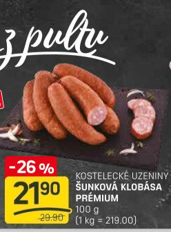 Šunková klobása Prémium Kostelecké uzeniny