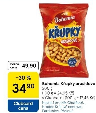 Křupky arašídové Bohemia Chips