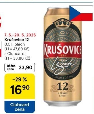 Pivo světlý ležák Královský 12° Krušovice