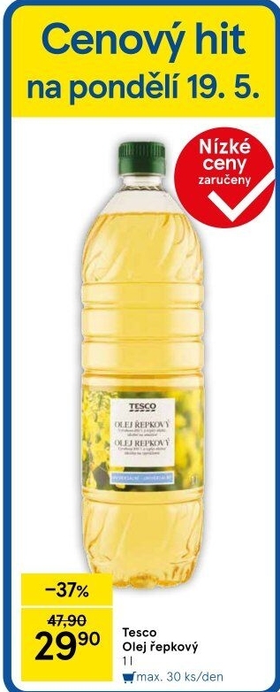 Řepkový olej Tesco