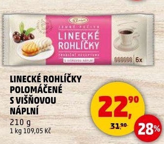 Rohlíčky linecké Klasa Pekárny a cukrárny Klatovy