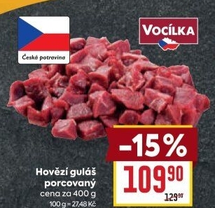 Hovězí maso na guláš Vocílka