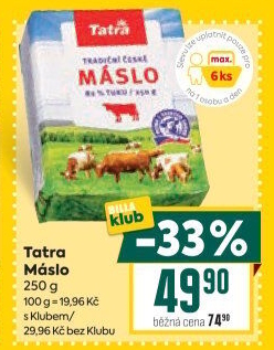 Máslo Tatra