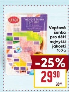 Šunka dětská vepřová nejvyšší jakosti LE&amp