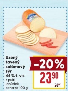 Sýr uzený salámový 44% Jihočeský Madeta