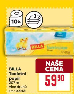 Toaletní papír 3vrstvý Billa
