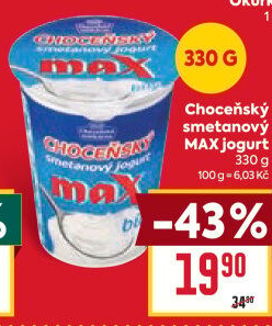Jogurt smetanový max bílý Choceňský