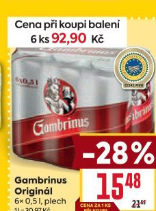 Pivo světlé výčepní Originál 10° Gambrinus